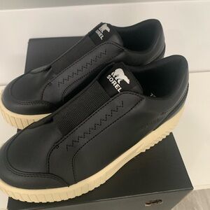 Sorel Women's Ona Ave Black Slip-On Sneakers